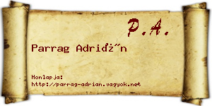Parrag Adrián névjegykártya