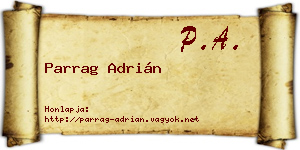 Parrag Adrián névjegykártya